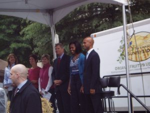 The line-up: Mayor Fenty, Michelle ma belle, Ag Sec Tom Vilsack, other local local foods luminaries